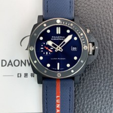 파네라이 남성용 서브머시블 콰란타콰트로 루나로사 PAM01466 티-세라미테크™ 44mm 오토매틱 Cal P. 900타입 블루 다이얼 pan5230 Ⅳ