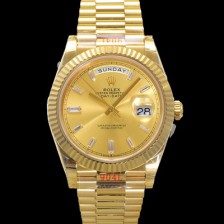 로렉스 남성용 New 데이데이트 m228238-0005 무게187g 18K 옐로우골드 40mm 오토매틱 Cal.2836-2 타입 샴페인 바게트 다이얼 rol5395 Ⅳ