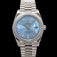 로렉스 남성용 New "VIP 타입 최종형" 데이데이트 m228236-0006 무게195g 플래티넘 40mm 오토매틱 Cal.3255 타입 아이스 블루 바게트 다이얼 rol5425 Ⅳ