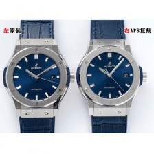 휴블렛 남성용 클래식 퓨전 542.NX.7170.LR 42mm 오토매틱 2892 타입 가죽/러버 믹스 블루 다이얼 hub2136 Ⅳ