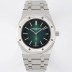 오데마피게 남성용 하이엔드 로얄오크 16202PT.OO.1240PT.01 엑스트라 씬 50주년 기념 39mm 오토매틱 Cal.7121타입 그린 다이얼 aud6567 Ⅳ