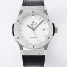 휴블렛 남성용 클래식 퓨전 542.NX.2611.LR 42mm 오토매틱 2892 타입 가죽/러버 믹스 화이트 다이얼 hub2138 Ⅳ