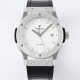 휴블렛 남성용 클래식 퓨전 542.NX.2611.LR 42mm 오토매틱 2892 타입 가죽/러버 믹스 화이트 다이얼 hub2138 Ⅳ