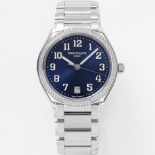 파텍필립 여성용 트웬티-포 티파니 7300/1200A-001 다이아몬드 36mm 오토매틱 Cal.324 타입 블루 다이얼 pat2230 Ⅳ