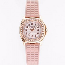 파텍필립 여성용 아쿠아넛 5072R-001 마더 오브 펄 18k 로즈골드 35.6mm 오토매틱 Cal.324 타입 투톤 베이지 다이얼 pat2234 Ⅳ