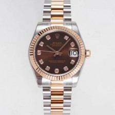 로렉스 여성용 데이져스트 178271 플루티드 18k 로즈골드 31mm 오이스터 오토매틱 2236타입 브라운 다이얼 rol5442 Ⅳ
