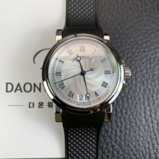 브레게 남성용 마린 컬렉션 5817ST/12/5V8 빅데이트 UP!! 39MM 화이트 물결무늬 다이얼 Cal.517GG HG 오토매틱 무브먼트 brg03023 Ⅳ