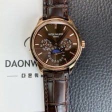 파텍필립 남성용 퍼페추얼 캘린더 18K 로즈골드 5140 가죽줄 40mm 오토매틱 Cal.240 타입 브라운 다이얼 pat2246 Ⅳ