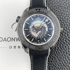 오메가 남성용 씨마스터 GMT세라믹 215.92.46.51.01.003 플래닛 오션 600m 코액시얼 월드타이머 45.5mm 마스터 크로노미터 오토매틱 Cal.8938 타입 블랙 다이얼 omg0231 Ⅳ