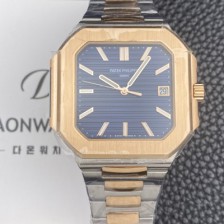 파텝필립 남성용 큐비투스 데이트 Ref.5821 콤비 18K 로즈골드 45mm 오토매틱 Cal.26-330 SC 타입 블루 다이얼 pat2261 Ⅳ