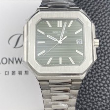 파텝필립 남성용 큐비투스 데이트 Ref.5821 45mm 오토매틱 Cal.26-330 SC 타입 그린 다이얼 pat2265 Ⅳ