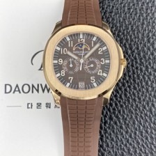 파텝필립 남성용 아쿠아넛 5261R 루스 연간 캘린더 문페이즈 39.9mm 18K 로즈골드 오토매틱 Cal.324 S C 타입 브라운 다이얼 pat2270 Ⅳ