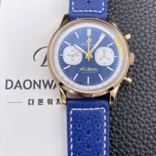 브라이틀링 남성용 탑 타임 파우스토 코피 41mm 가죽줄 18K 로즈골드 오토매틱 7750타입 화이트 다이얼 bre6072 Ⅳ