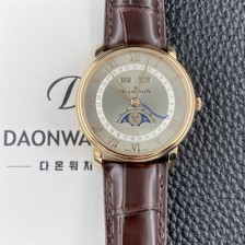블랑팡 남성용 빌레레 퀀탬 컴플레트 40mm 문페이즈 18K 로즈골드 오토매틱 Cal.6654타입 그레이 다이얼 bla4217 Ⅳ