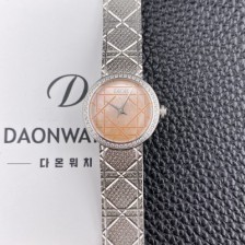 디올 여성용 라디드 사틴 25mm 다이아몬드 쿼츠 무브먼트 핑크 자게 다이얼 dio1009 Ⅳ