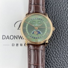 블랑팡 남성용 빌레레 퀀탬 컴플레트 40mm 문페이즈 18K 로즈골드 오토매틱 Cal.6654타입 그린 다이얼 bla4218 Ⅳ