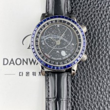 파텍필립 남성용 그랜드 컴플리케이션 6104P 문페이즈 43mm 오토매틱 Cal.240 타입 블랙 다이얼 pat2278 Ⅳ