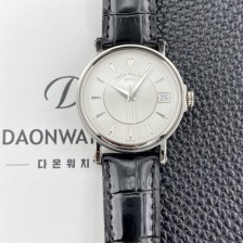 파텍필립 남성용 칼라트라바 5153G 가죽줄 38mm 오토매틱 Cal.324 타입 화이트 다이얼 pat2279 Ⅳ