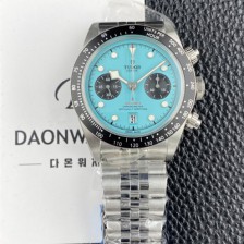 튜더 남성용 헤리티지 블랙베이 M79360N 크로노그래프 팬더 41mm 오토매틱 7750무브먼트 플라밍고 블루 다이얼 tud5139 Ⅳ