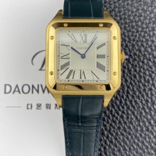 까르띠에 남성용 산토스 뒤몽 santos1612 엑스라지 18K 옐우골드 46.6mm 쿼츠 무브먼트 실버 다이얼 car69377 Ⅳ