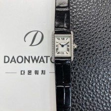 까르띠에 여성용 탱크 루이스 미니 WGTA0212 다이아몬드 24mm 가죽줄 쿼츠 무브먼트 화이트 다이얼 car69373 Ⅳ