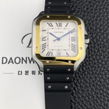 까르띠에 남성용 산토스 드 까르띠에 워치 W2SA0009 라지 39.8mm 18K 옐우골드 오토매틱 9015 무브먼트 화이트 다이얼 car69397 Ⅳ