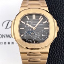 파텍필립 남성용 하이엔드 노틸러스 5712/1R-001 문페이즈 오토매틱 Cal.240 PS 타입 40mm 메탈줄 브라운 다이얼 pat2283 Ⅳ