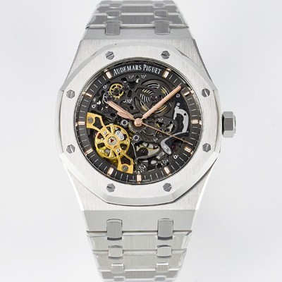 오데마피게 남성용 로얄오크 15407ST.OO.1220ST.01 더블 밸런스 휠 오픈워크 41mm 오토매틱 Cal.3132무브먼트 스켈레톤 다이얼 AUD0211 Ⅳ