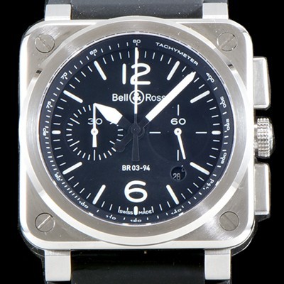 벨엔로즈 남성용 인스트루먼트 BR 03-94 STEEL 크로노그래프-스틸42mm 블랙 다이얼 오토매틱 무브먼트 BEL4250 Ⅳ