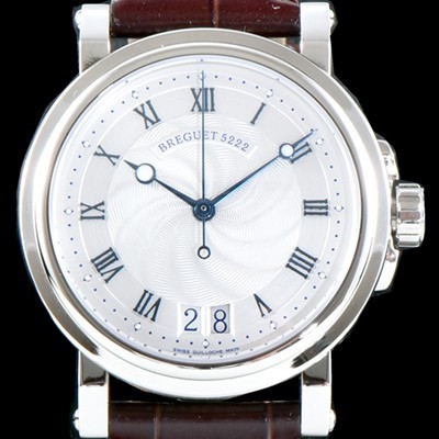 브레게 남성용 마린 컬렉션 5817ST/12/5V8 빅데이트 UP!! 39MM 화이트 물결무늬 다이얼 Cal.517GG HG 오토매틱 무브먼트 BRG0427 Ⅳ