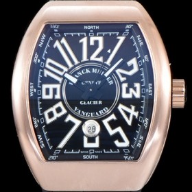 프랭크 뮬러 남성용 마스터 컴플리케이션 V45 SC DT YACHTING 5N 뱅가드 요팅!! 고급스러운 18K로즈골드 케이스 블랙 다이얼 스위스 ETA 2824-A2오토매틱 FRA0453 Ⅳ
