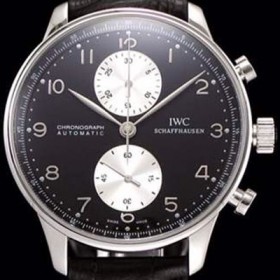 아이더블유씨 남성용 포르투기즈 오토메틱 크로노그래프 블랙 다이얼 IWC0442 Ⅳ