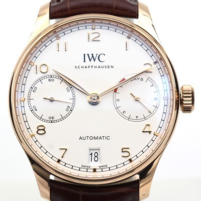 아이더블유씨 남성용 포루투기즈 IW500701 오토매틱 7데이즈 스틸 로즈골드 화이트다이얼 IWC0405 Ⅳ