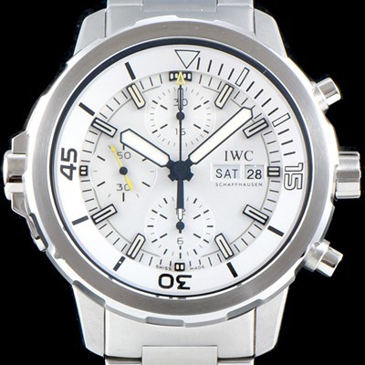 아이더블유씨 남성용 아쿠아타이머 IW376802 크로노그래프 화이트 다이얼 IWC0401 Ⅳ