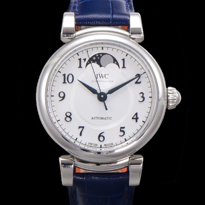 아이더블유씨여성용 다빈치 IW459306 오토매틱 문페이즈 36mm 18K 로조골드 다이아몬드베젤가죽줄 화이트다이얼 iwc81539 Ⅳ