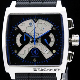태그호이어 남성용 모나코 스위스 쿼츠 블랙 다이얼 44mm TAG4214 Ⅳ
