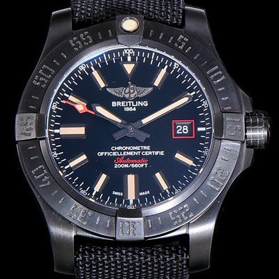 브라이틀링남성용 어벤져 블랙벌드 44MM DLCTI 오토매틱 블랙다이얼 BRE87407 Ⅳ