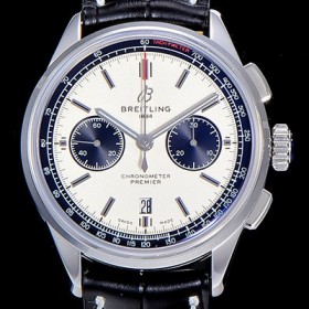 브라이틀링남성용 프리미에르 01 크로노그래프 오토매틱 42mm 화이트다이얼 BRE94925 Ⅳ