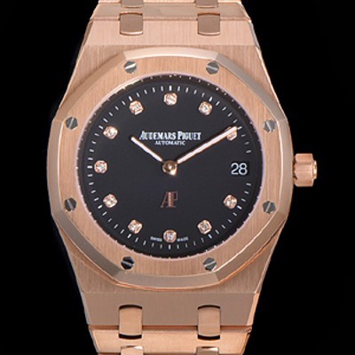 오데마피게 로얄오크 점보 엑트라-씬 오토매틱 Cal.2121 타입 39mm 남성용 18K핑크골드도금 블랙다이얼 aud02968 Ⅳ