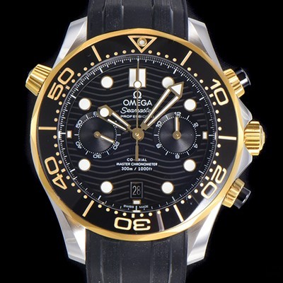 오메가 남성용 씨마스터 디버 300M 코엑시얼 크로노그래프 P. 9900타입 44mm 러버우레탄밴드 블랙다이얼   omg43782 Ⅳ