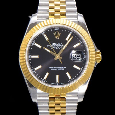 로렉스 남성용 904L스틸!! 2022신형 데이져스트 41mm II 126333 !! 18K 옐로골드 블랙 다이얼 브레이슬릿 신형 Cal.3235 오토매틱 무브먼트 ROL09330 Ⅳ