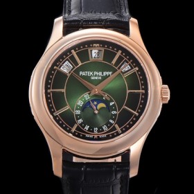 파텍필립 남성용 컴플리케이션 5205R-011 오토매틱 Cal.324 S C 문페이즈  40mm  가죽줄 그린다이얼 pat5121 Ⅳ