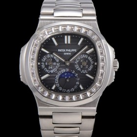파텍필립 남성용 Ref.5740 노틸러스 문페이즈 오토매틱 Cal.240 Q타입 40mm 다이아몬드/쥬얼 메탈줄  그레이다이얼 pat5912 Ⅳ