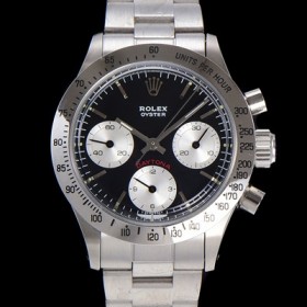 로렉스 남성용 1965년 모델  클래식 코스모그래프 데이토나  Ref.6239 수동감기/기계식 37mm 스크류 다운 푸셔 메탈줄 블랙다이얼 rol1951 Ⅳ