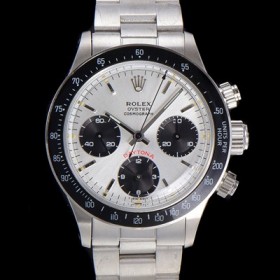 로렉스 남성용 1965년 모델 클래식 코스모그래프 데이토나 Ref.6241 수동감기/기계식 37mm 스크류 다운 푸셔 메탈줄 화이트다이얼 rol1193 Ⅳ