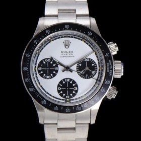 로렉스 남성용 1965년 모델 클래식  코스모그래프 데이토나   Ref.6241 수동감기/기계식 37mm 스크류 다운 푸셔 메탈줄 화이트다이얼 rol1959 Ⅳ