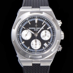 바쉐런콘스탄틴 남성용 오버시즈 크로노그래프 42mm 오토매틱 5500S 러버우레탄줄 블랙다이얼 vac1215 Ⅳ