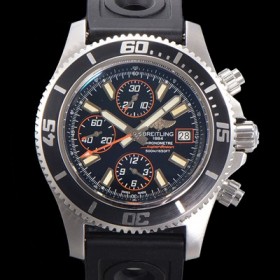 브라이틀링 남성용 에어로마린 슈퍼오션 어비스 크로노그래프 오토매틱 Eta7750-2 타입 44mm 가죽줄 블랙다이얼 bre8926 Ⅳ