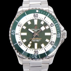 브라이틀링 뉴 다이버워치 남성용 슈퍼오션 44mm 오토매틱 ETA2824-2 타입 크로노미터 메탈줄 세라믹베젤 그린다이얼 bre4482 Ⅳ