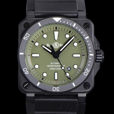벨엔로즈 남성용 BR03-92 다이버 오토매틱 ETA2836-2 타입 42mm 우레탄줄 그린다이얼 bel70872 Ⅳ
